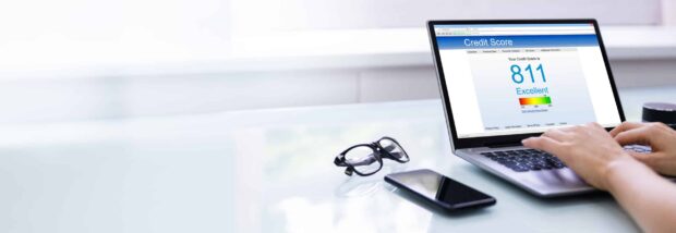 person in debt checking there credit score