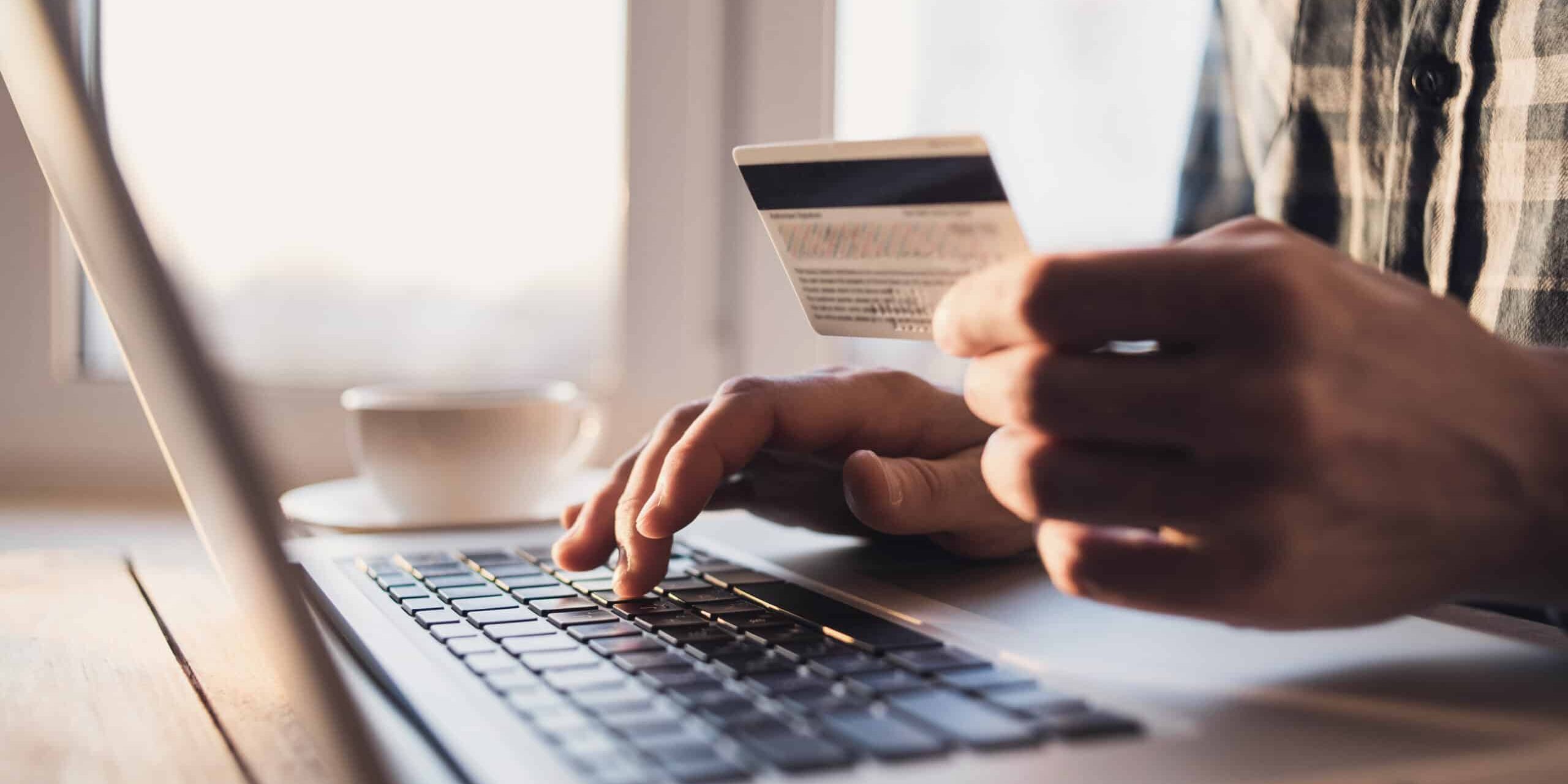 person with credit card