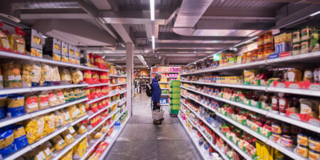 aisles full of food in the supermarket